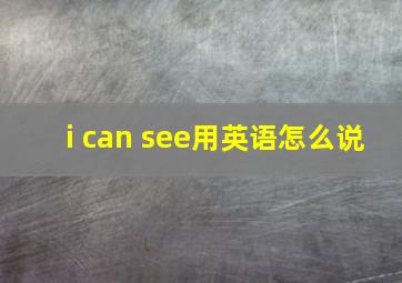 i can see用英语怎么说